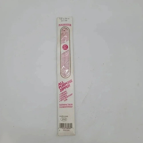 clarks and coat Other - Vintage Coats And Clark All Purpose Polyester Zipper 12" Light Pink Polyester